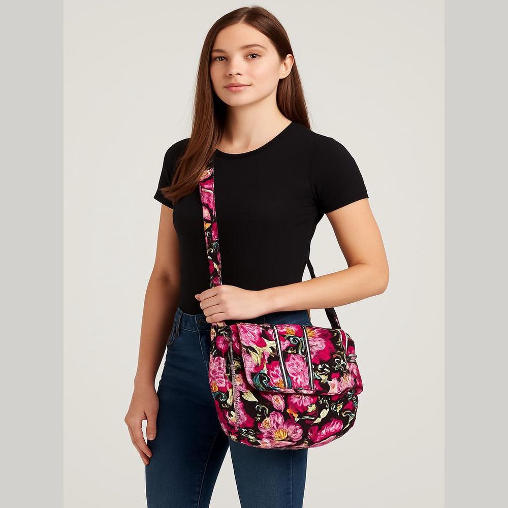 Vera Bradley Floral Nightingale Quilted Crossbody Bag Retired Pattern Purse